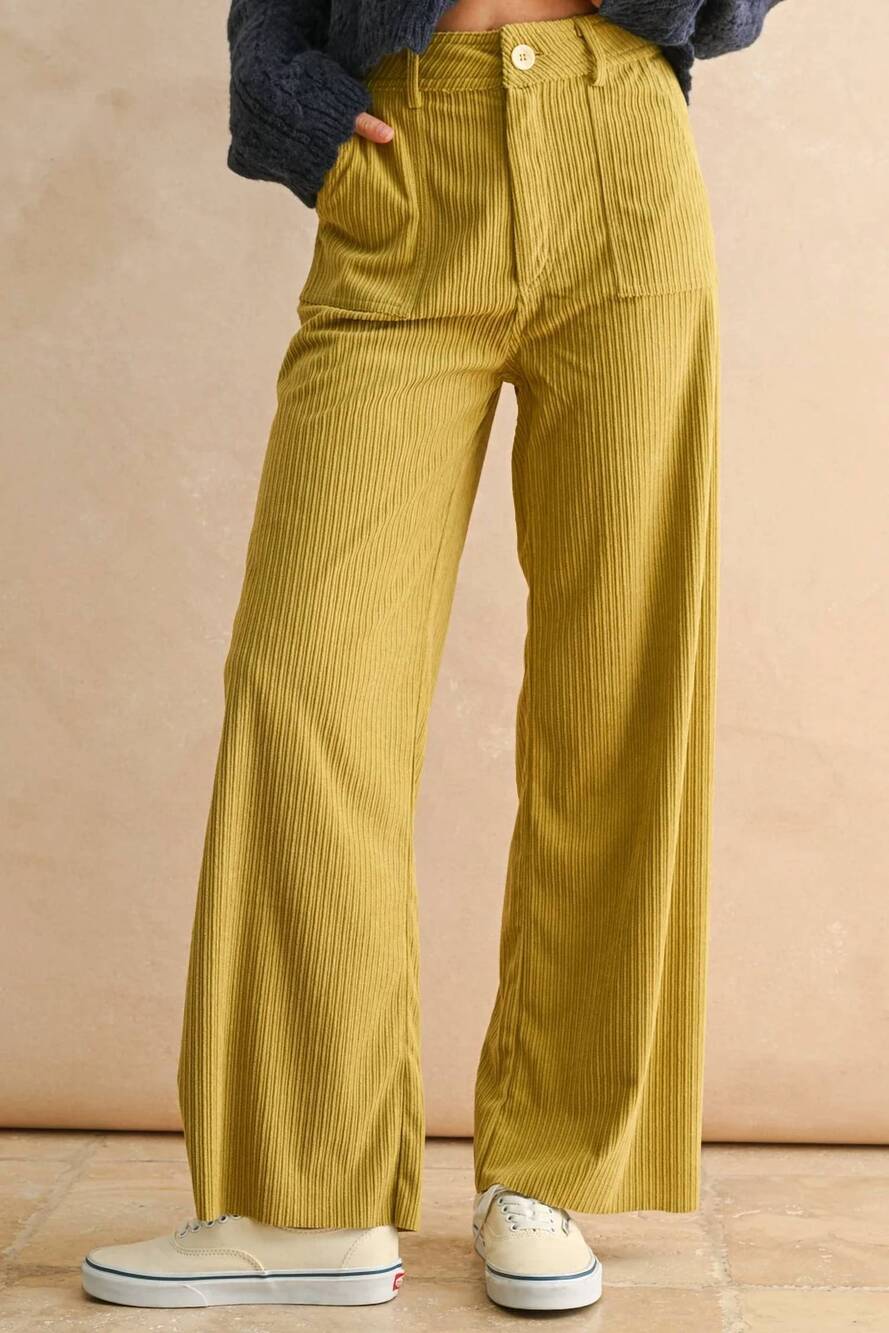 NEW MIOU MUSE wilder cord pant in lemongrass